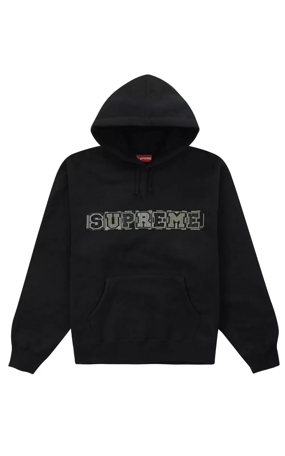 Sweat shirt à capuche noire Supreme Beaded pour homme taille 2Xlarge flambant neuf SS23