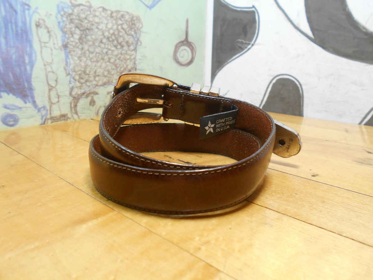Vintage 1996 Brighton Brown Leather Belt Womens Size S 22909 