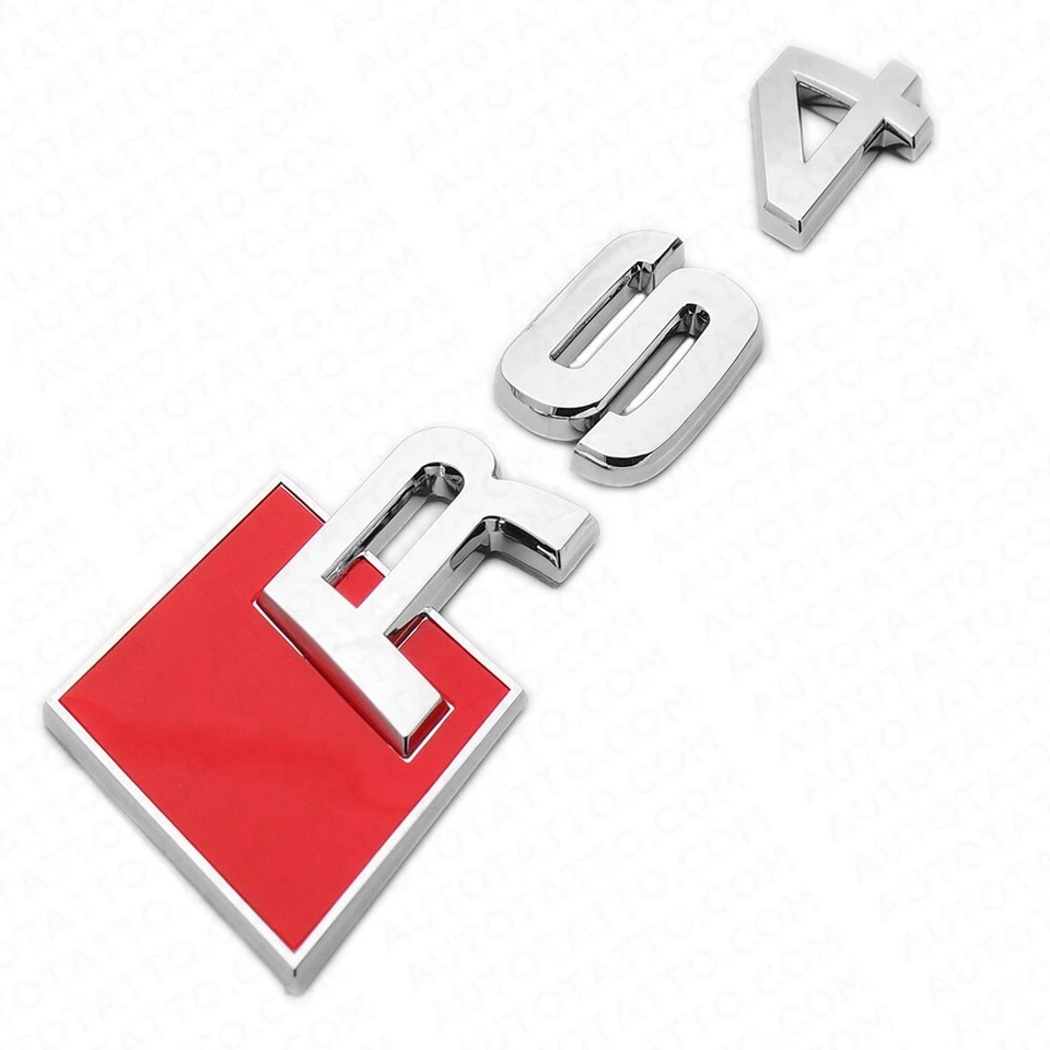 Placa de identificación trasera cromada Audi RS 4 OEM emblema maletero insignia Sport Sline Foto 4 de 4