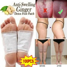 100PC Detox Foot Patches Pads Body Toxins Feet Slimming Deep Clean Anti-Swelling