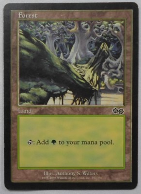 MAGIC THE GATHERING MTG 1998 URZA'S SAGA GREEN FOREST LAND CARD A