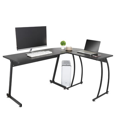 L Shaped Desk Computer Gaming Laptop Table Corner Workstation Home Office  Desk | Ebay
