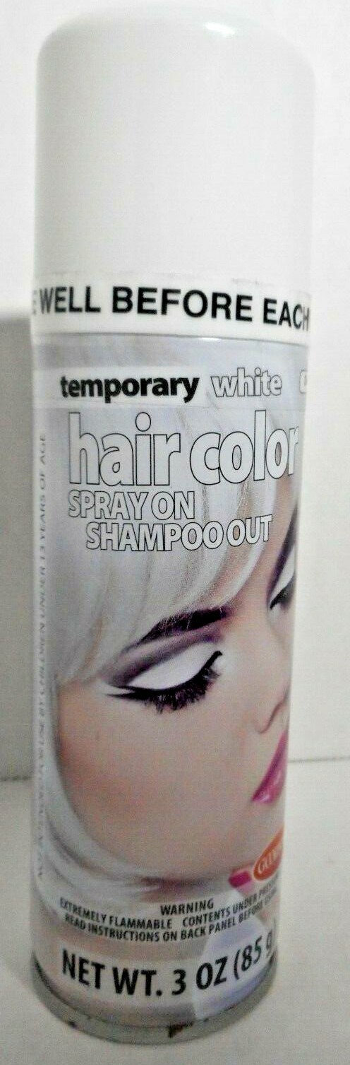 Goodmark Temporary WHITE Hair Color Spray On Shampoo Out 3 oz Holiday Costume