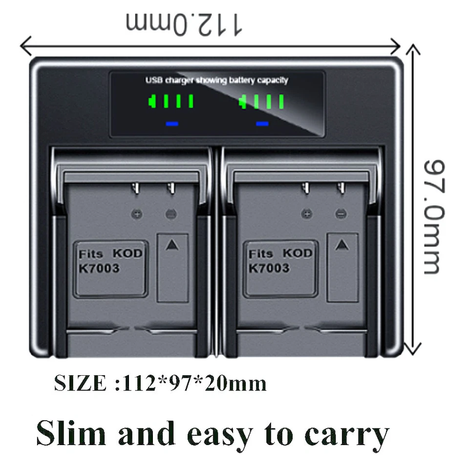 Dual Battery Charger For Kodak EasyShare KLIC-7003 Z950 Z950 IS MD81 - Image 4 of 4