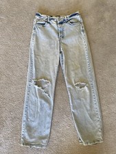 Wild Fable Jeans Womens Highest Rise Straight Distressed Light Wash Casual Sz 12