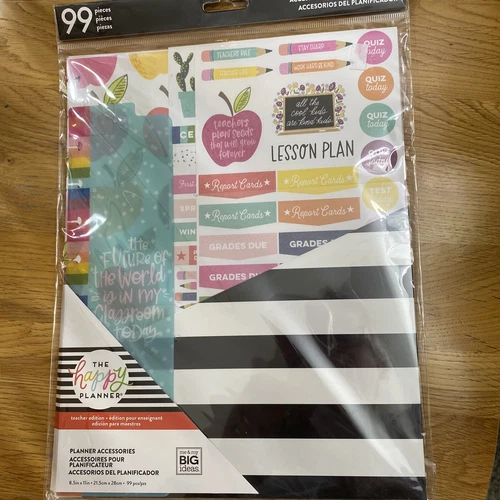 The Happy Planner TEACHER EDITION Planner Accessories - Stickers, Folder, Paper