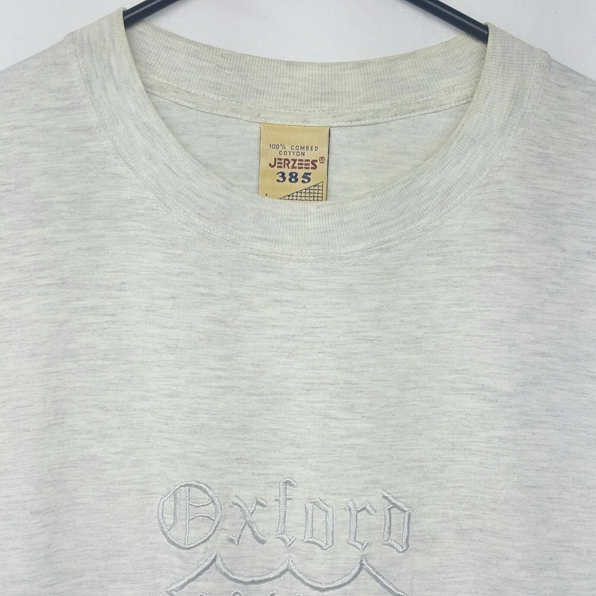 Vintage Jerzees 385 Oxford University Gray Tshirt XL - Embroidered Logo