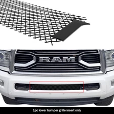 For 2010-2018 Ram 2500/3500 Tow Hook Show Lower Stainless Black Mesh Grille