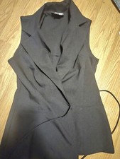 womens black single button vest