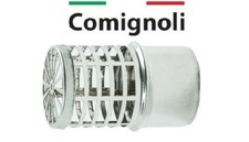 Comignolo Terminale a Parete PELLET orizontale INNESTO TONDO M/F INOX. CE