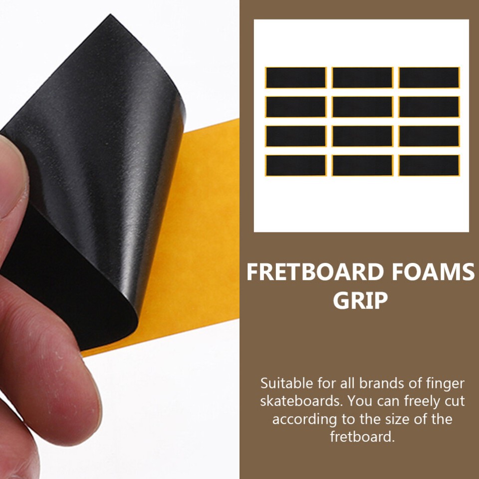 12 Pcs Finger Skateboard Stickers Anti Skid Fingerboard Grip Tapes Foam