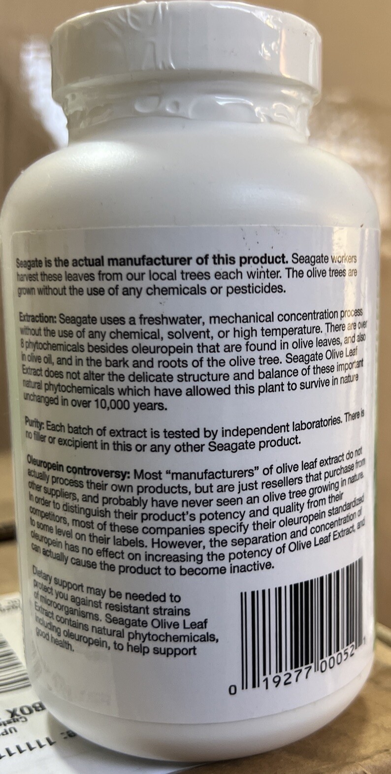 Seagate Olive Leaf Extract Supplement 450mg Capsules 250 Count for