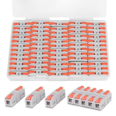 60PCS Lever Wire Connectors, Mini Quick Connectors Push-in,1 in 1 Out Electrical