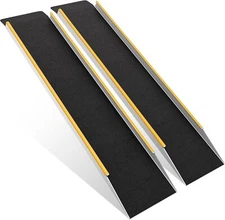 VNN 48" Aluminum Shed Ramps 2PCS 4' Long Loading Ramp for Lawn Mower 1200 lbs