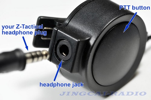 Z-Tactical Headset Big Round PTT Cable for Motorola GP328 GP340 GP360 Ham Radio - Picture 4 of 5