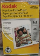 New Genuine Kodak Premium Photo Paper Gloss 60 Sheets 4" x 6" Factory Sealed