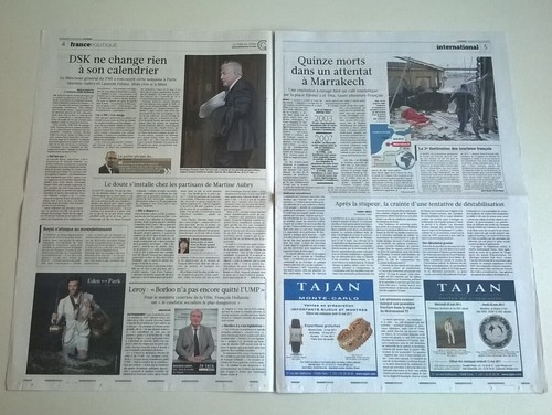 LE FIGARO N°20 758 du 29/04/2011 - MORT MARIE-FRANCE PISIER/ Attentat Marrakech - Picture 3 of 12