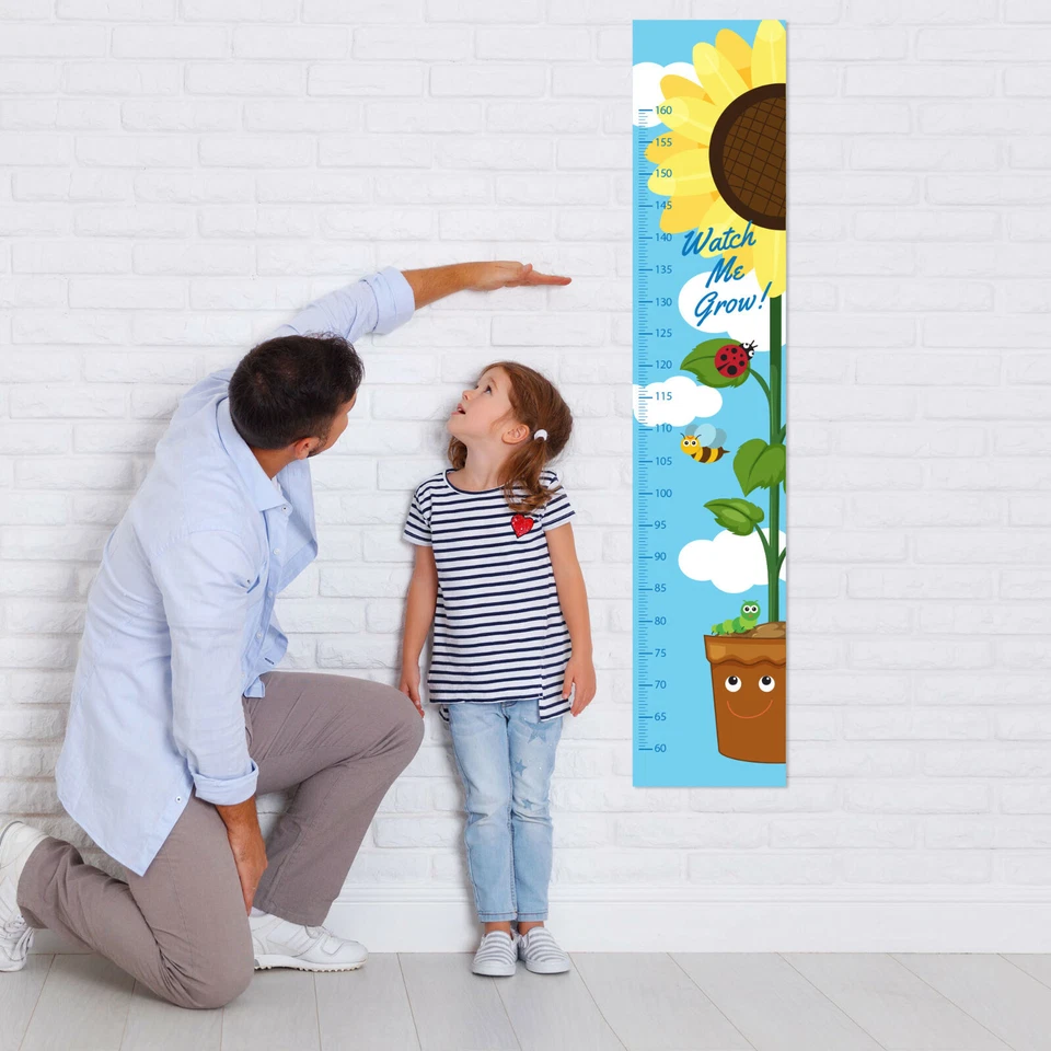 Lindo gráfico de altura personalizado girasol jardín Ladybird + 8 pegatinas de pared  Foto 2 de 4