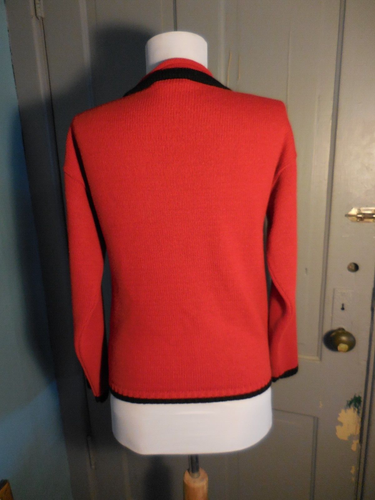 Vintage Red Sweater Scotty Dogs Red Bows Size L In Design - Picture 4 of 6