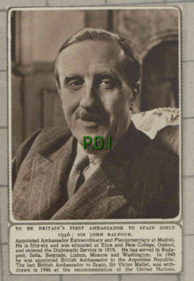 C694) Sir John Balfour Botschafter in Spanien - 1951 Steckling