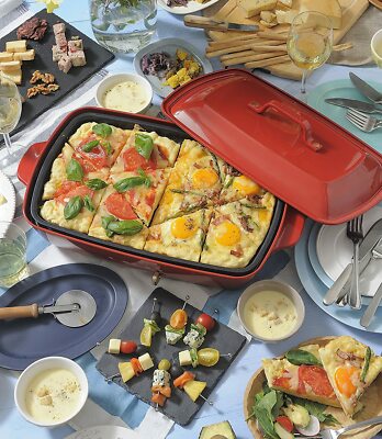 BRUNO Hot Plate Grande Size Flat Plate & Takoyaki BOE026-RD Red