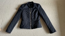 Flavio Castellani Quilted Fitted Black Jacket, Size 40