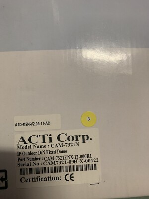 ACTi CAM-7321N MPEG-4 Real-Time Network Streaming Outdoor IP Rugged Dome Camera