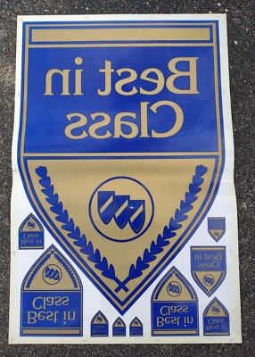 Original Vintage Buick cars dealership Best in Class window decal 36x24''