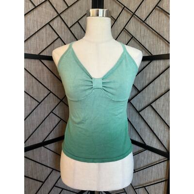 International Concepts Women s Small Cropped Tank Gradient Green V-Neck Fairy