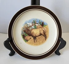 Cabela’s Folkcraft Stoneware Bugling Elk 8 1/2" Salad Dessert Plate Replacement 