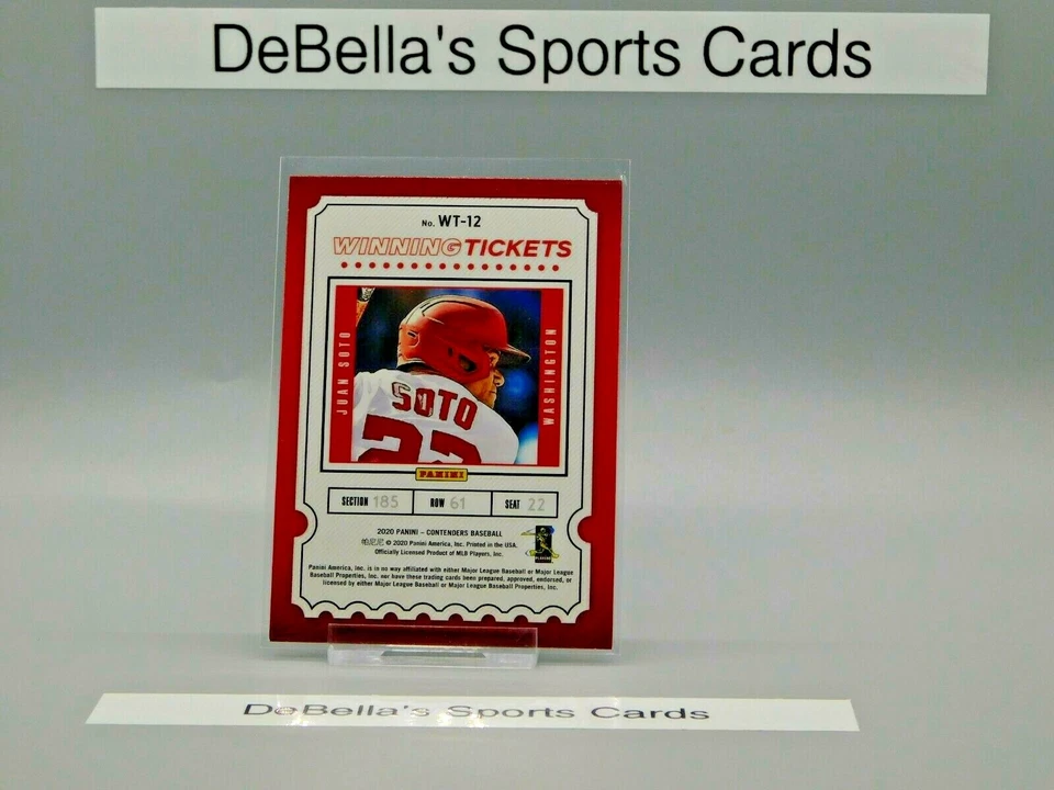 2020 Panini Contenders Winning Tickets #WT-12 Juan Soto Washington Nationals - Image 2 of 2