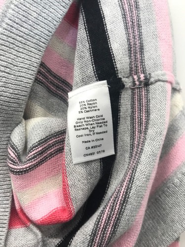 Talbots Sweater Women’s Petites LP Gray Striped Boat Neck Pullover Top - NEW - Picture 9 of 9