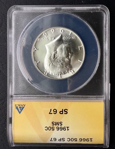 1966 50c SMS Kennedy SILVER Half Dollar ANACS SP 67 - Picture 4 of 8