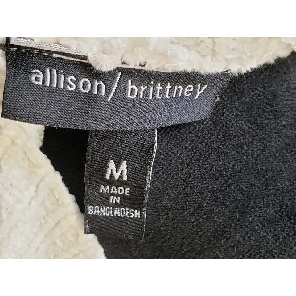 Allison Brittney Sweater Dress Women's Medium White Cable Knit Raglan Sleeve - Image 4 of 4