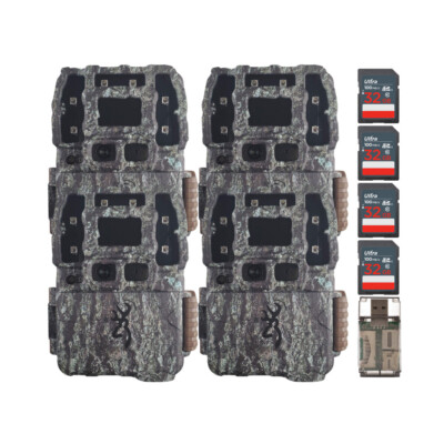 Browning Trail Cameras Strike Force Pro DCL Nano 26MP Trail Camera 4 Pack Bundle