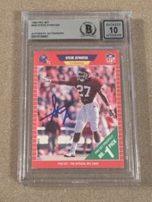 STEVE ATWATER SIGNED 1989 PRO SET ROOKIE AUTO GRADE 10 BECKETT BAS