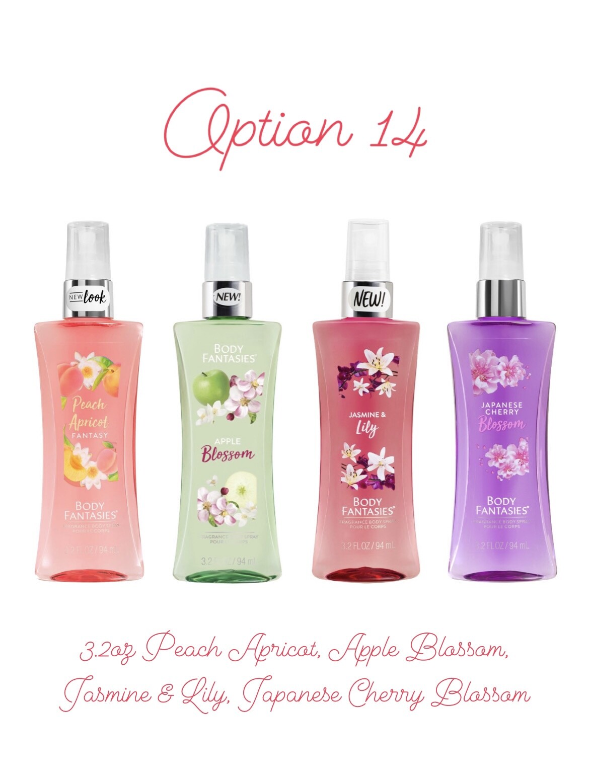 Body Fantasies 3.2oz Variety Pack Of 4 Rare You Pick Mix Parfums De Coeur New
