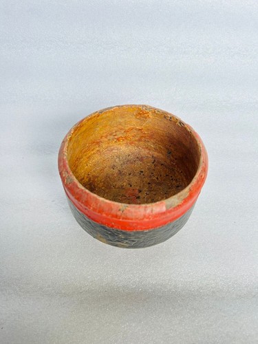 Vintage Wooden Hand Painted Kitchenware Soup Bowl Old Indian Hand Made Bowl - Picture 2 of 4