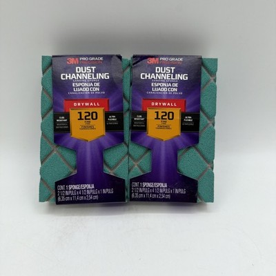 3M Pro Grade Precision Drywall Dust Channeling Sanding Sponge Fine 2 Pack