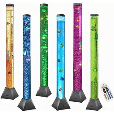 4FT Sensory Fish Bubble Tube Lamp Soothing Aquarium Night Light Calming Autism