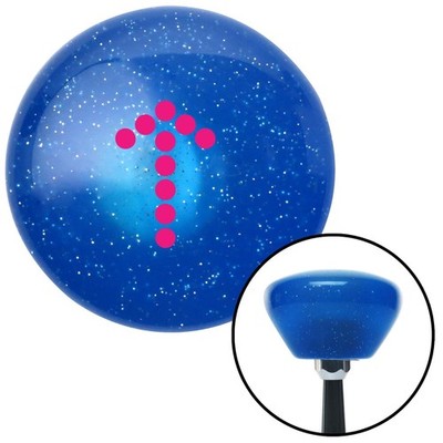 Pink Dotted Directional Arrow Up Blue Retro Metal Flake Shift Knob M16x1.5 Auto
