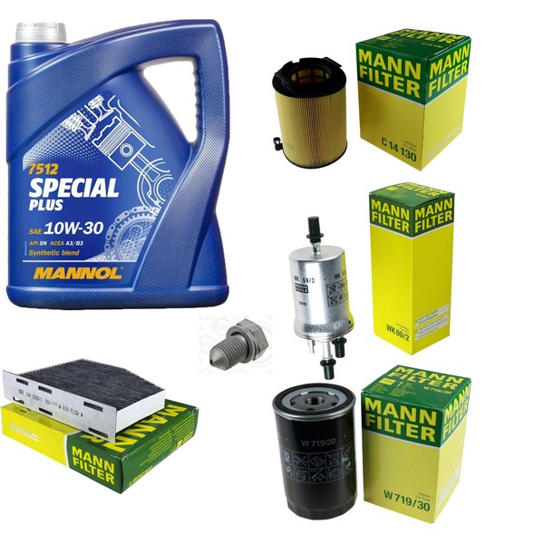 Mann Inspektionspaket 5L Mannol Special Plus 10W-30 FüR Audi A3 1.6 VW Golf-image