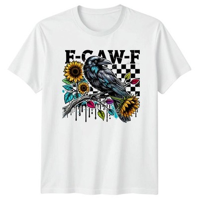 F-Caw-F Krähe Sonnenblumen Vögel Tiere Herren T-Shirt Damen Grafik Tee Natur