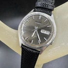 Vintage Seiko Automatic Watch 17 Jewels Gray Dial Day Date Adjustable 7009-8028
