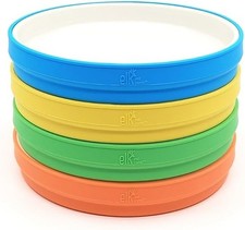 Kids 7.8” Porcelain White Plates with Silicone Sleeves | Suitable for Babies/Tod