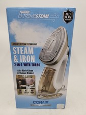 NEW Conair 2-in-1 Steamer Iron w/Gentle Temp and Smart Sensor Safety. White