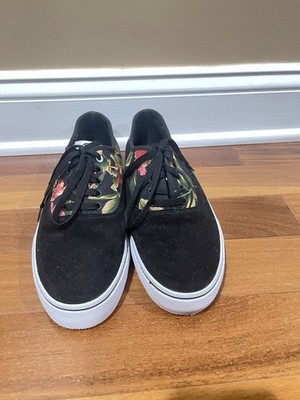 HUF Skate Shoes Mateo Black Floral Blossom Pattern Men s 8.5 EU 41