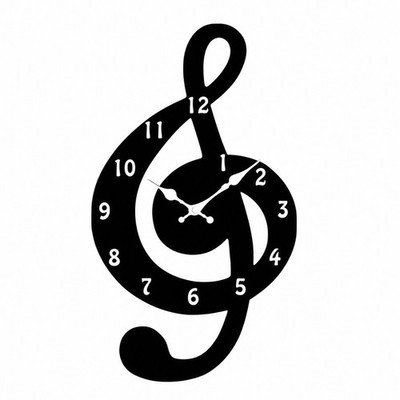 Musical Note Wall Clock Easy to Read Treble Clef Wall Clock Modern for ...