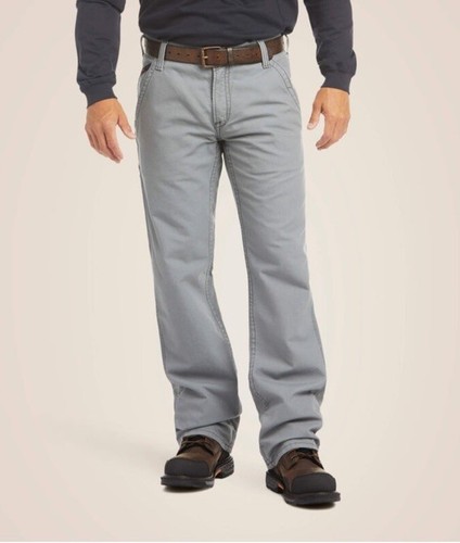 Ariat FR M4 Jeans Uomo 35x34 Stivale da Lavoro Relaxed Taglio Cat2 Denim Grigio - Foto 1 di 14