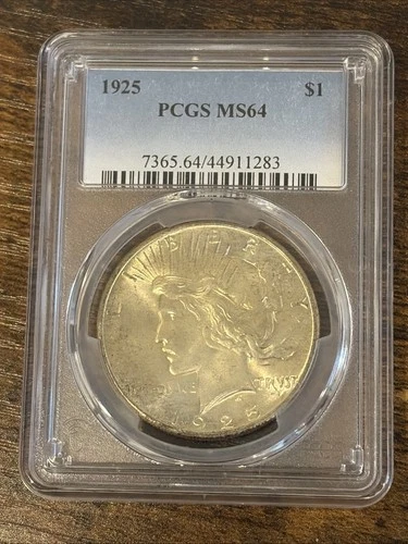 1925 PCGS MS64 Peace Silver Dollar Coin